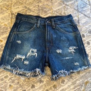 Upcycled Custom Wrangler jean shorts CUTE!